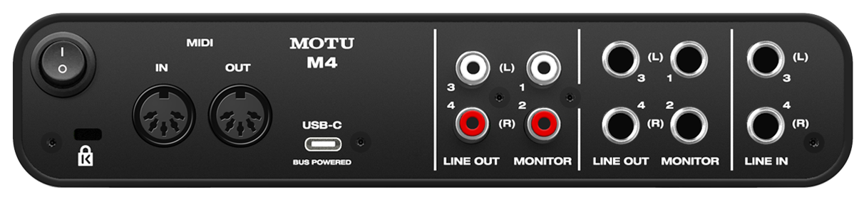 MOTU M4 4x4 USB-C Audio Interface with Full-Color Metering - view 3