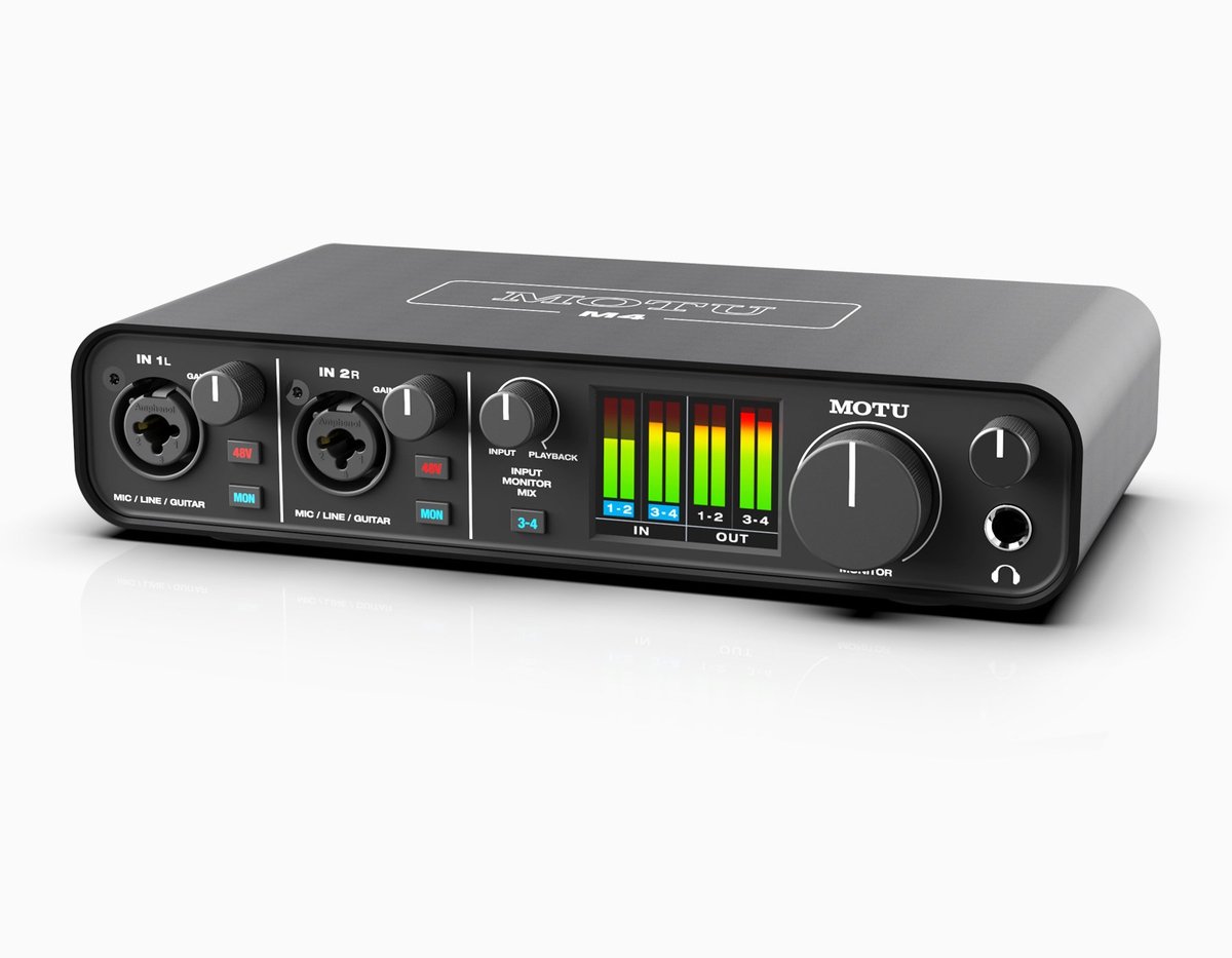 MOTU M4 4x4 USB-C Audio Interface with Full-Color Metering