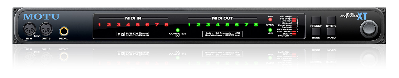 MOTU MIDI Express XT 8x9 USB MIDI Interface, Patchbay and Synchronizer - view 2
