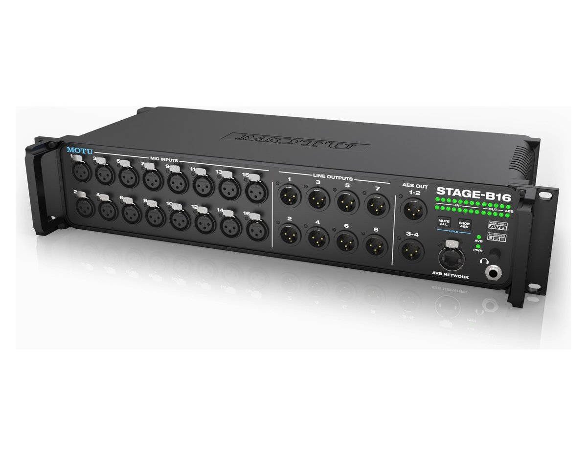 MOTU Stage-B16 16-Input AVB Stage Box, Mixer and USB Audio Interface