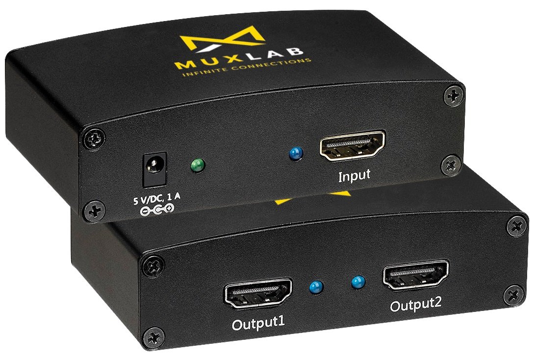 MuxLab 100500 HDMI 1X2 Splitter, UHD-4K