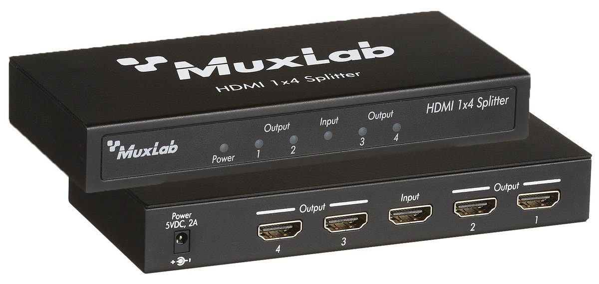 MuxLab 100501 HDMI 1X4 Splitter, UHD-4K