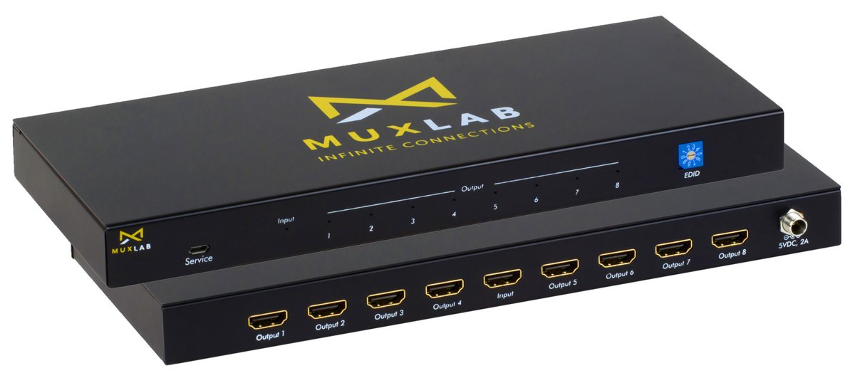 MuxLab 100507 1X8 HDMI Splitter, 4K60