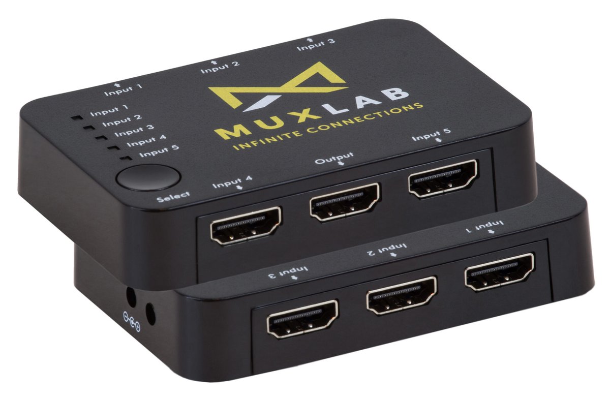 MuxLab 100526 HDMI 5x1 Switcher, 4K/60