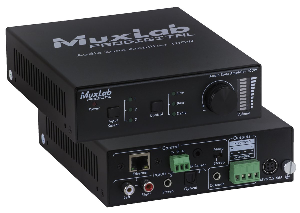 MuxLab 500217 Audio Zone Amplifier 100W