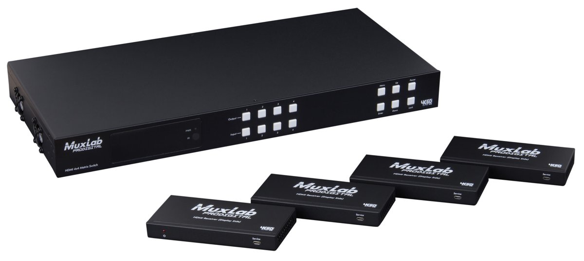 500412 HDMI 4X4 Matrix SWX Kit, HDBT, PoC, 4K/60