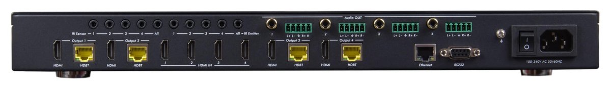 MuxLab 500412 HDMI 4X4 Matrix SWX Kit, HDBT, PoC, 4K/60 - view 3