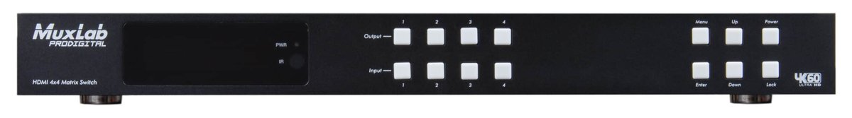 MuxLab 500412 HDMI 4X4 Matrix SWX Kit, HDBT, PoC, 4K/60 - view 4