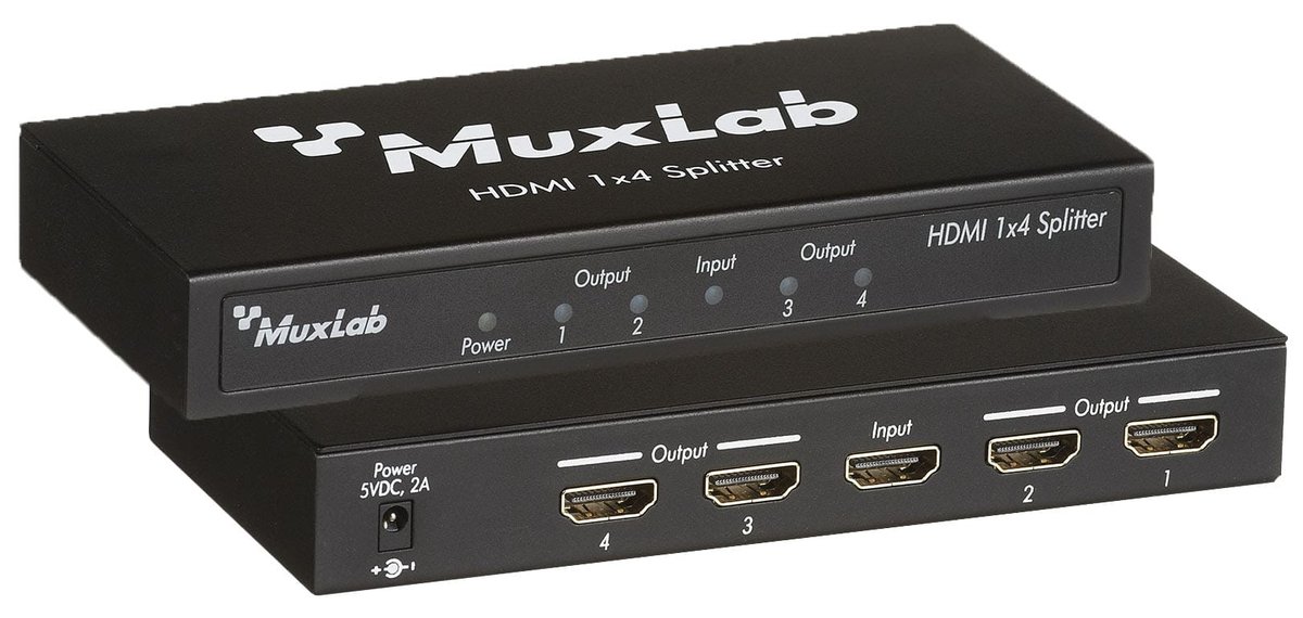MuxLab 500421 HDMI 1x4 Splitter, UHD-4K