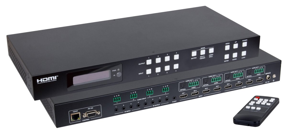 500428 HDMI 2.0 4X4 Seamless Matrix with Videowall & Multiview