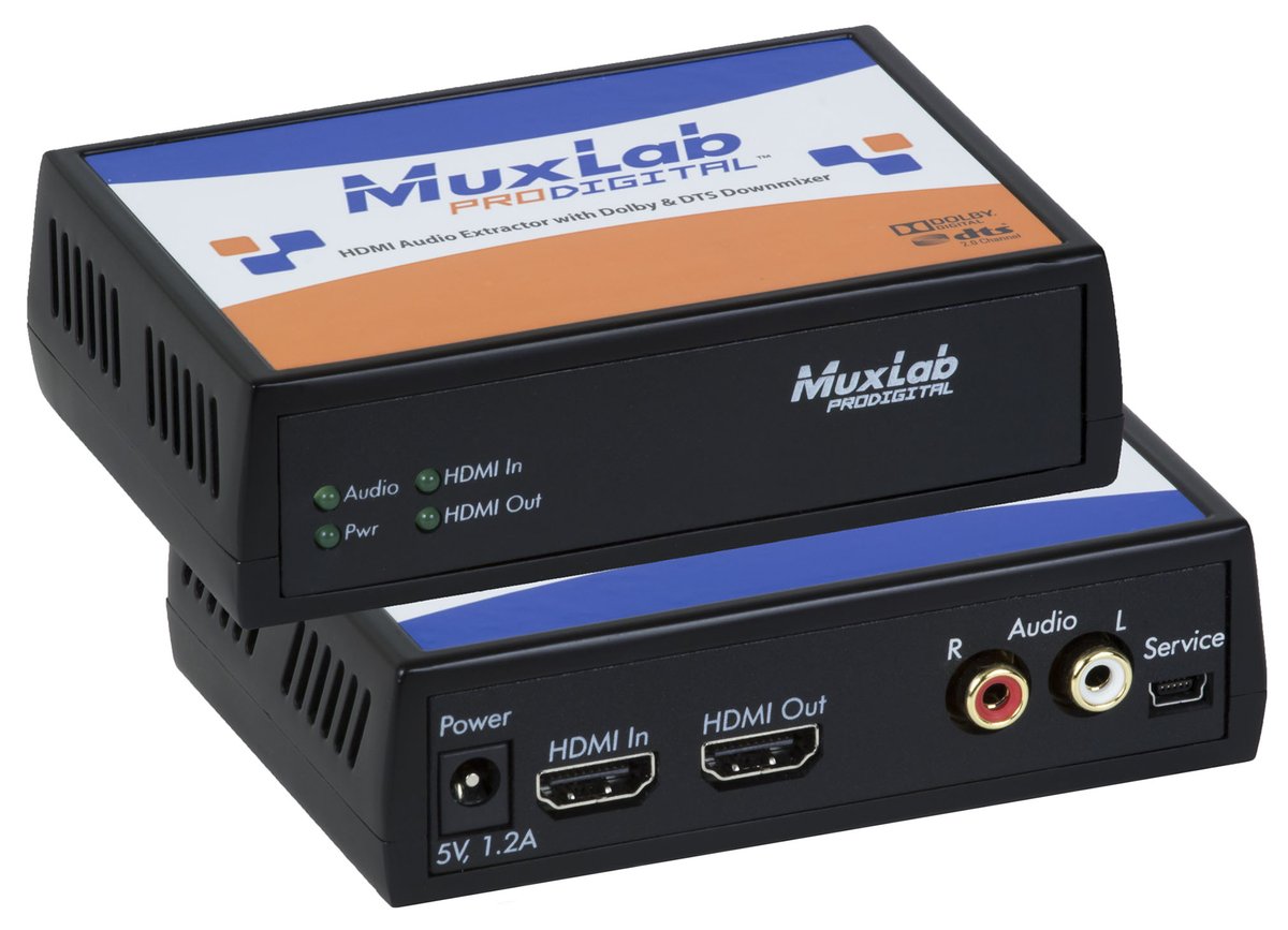 MuxLab 500439 HDMI Audio Extractor with Dolby & DTS Downmixer