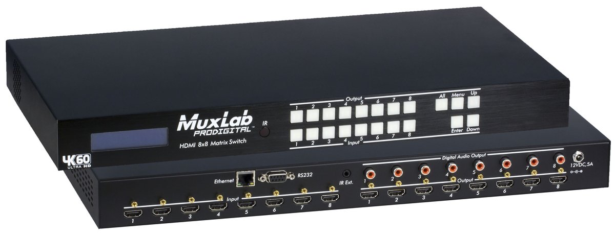500443 HDMI 8x8 Matrix Switch, 4K/60, US
