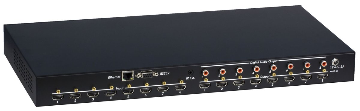 MuxLab 500443 HDMI 8x8 Matrix Switch, 4K/60, US - view 3