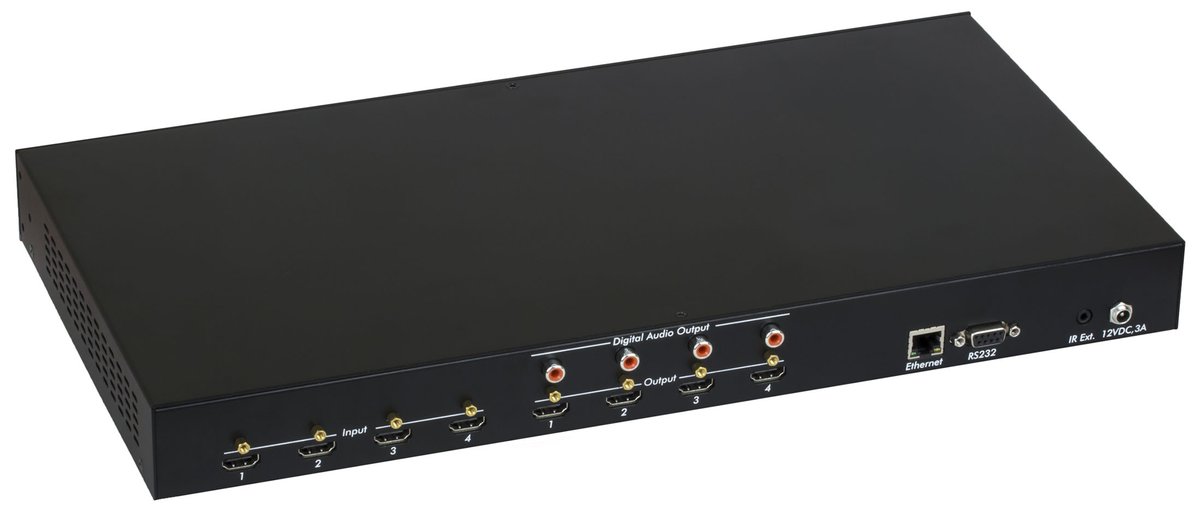 MuxLab 500444 HDMI 4x4 Matrix Switch, 4K/60 - view 3