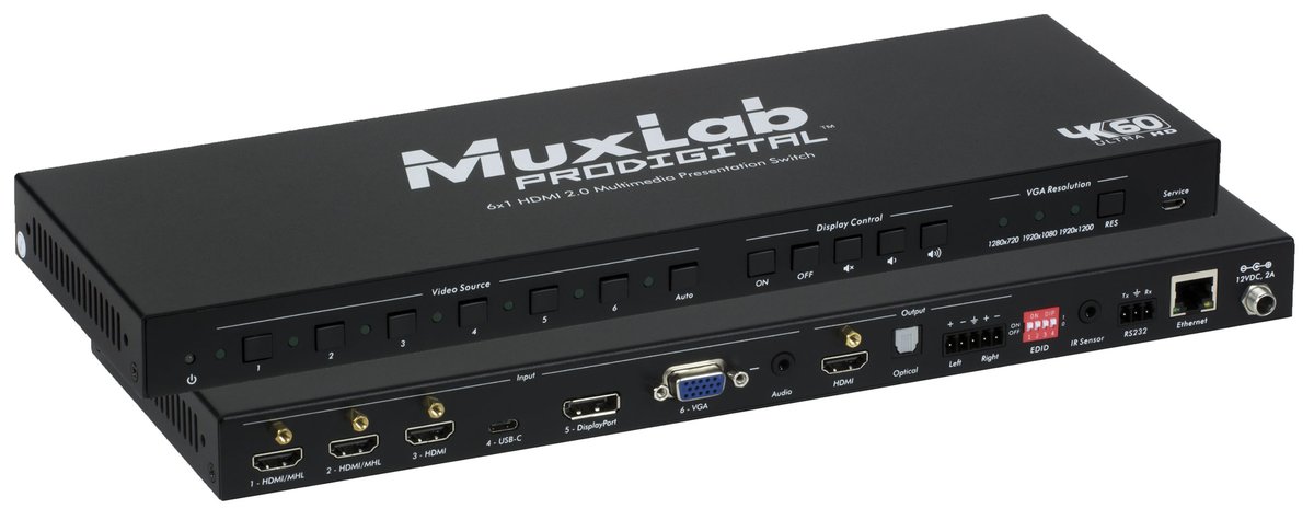 500445 6x1 2.0 Multimedia Presentation Switch