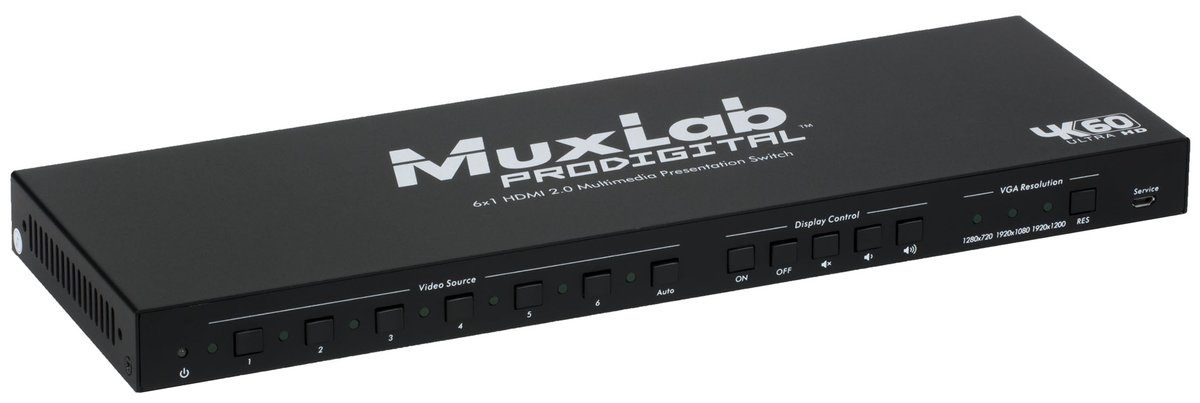 MuxLab 500445 6x1 2.0 Multimedia Presentation Switch - view 2