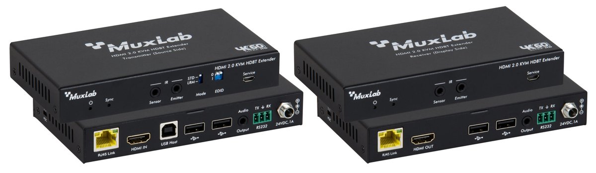 500449 HDMI 2.0 KVM HDBT Extender Kit, 100m