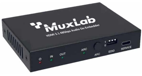 MuxLab 500514 HDMI 2.1 48Gbps Audio De-embedder
