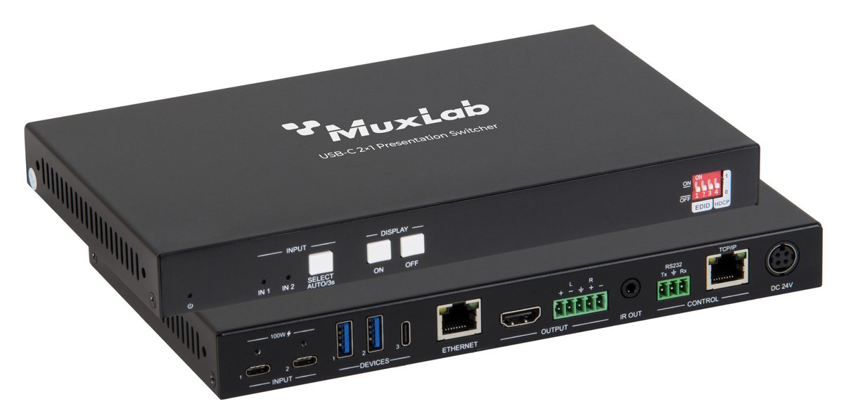 MuxLab 500531 USB-C 2x1 Presentation Switcher - view 2