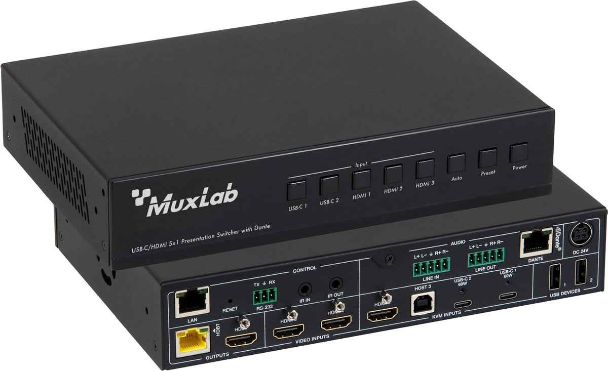 500533 USB-C/HDMI 5x1 Presentation Switcher W/Dante