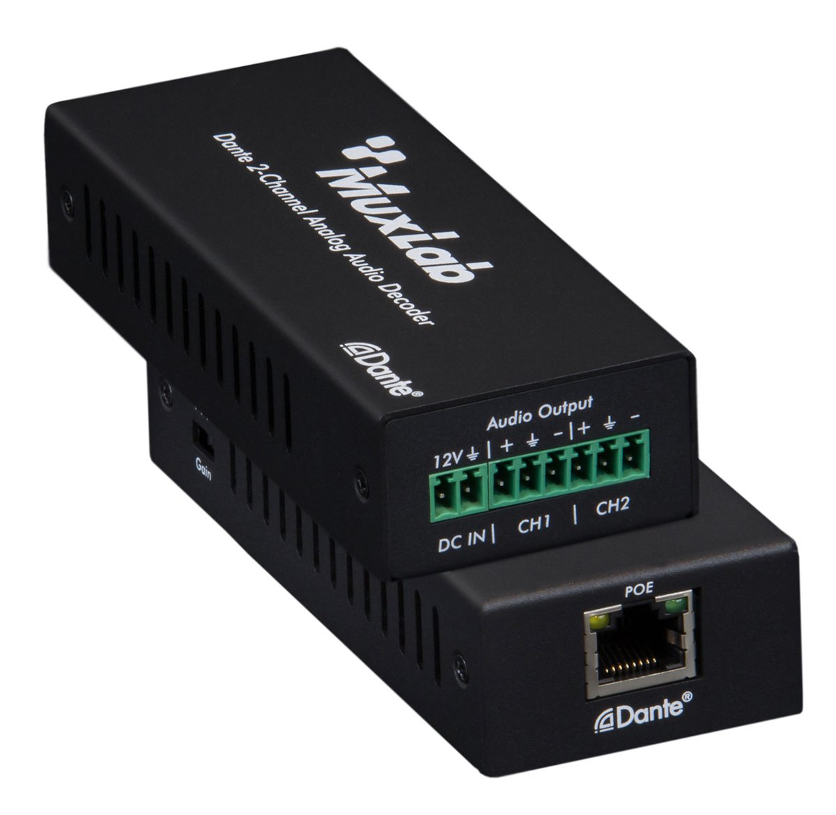 MuxLab 500552 Dante 2-Channel Analog Audio Decoder