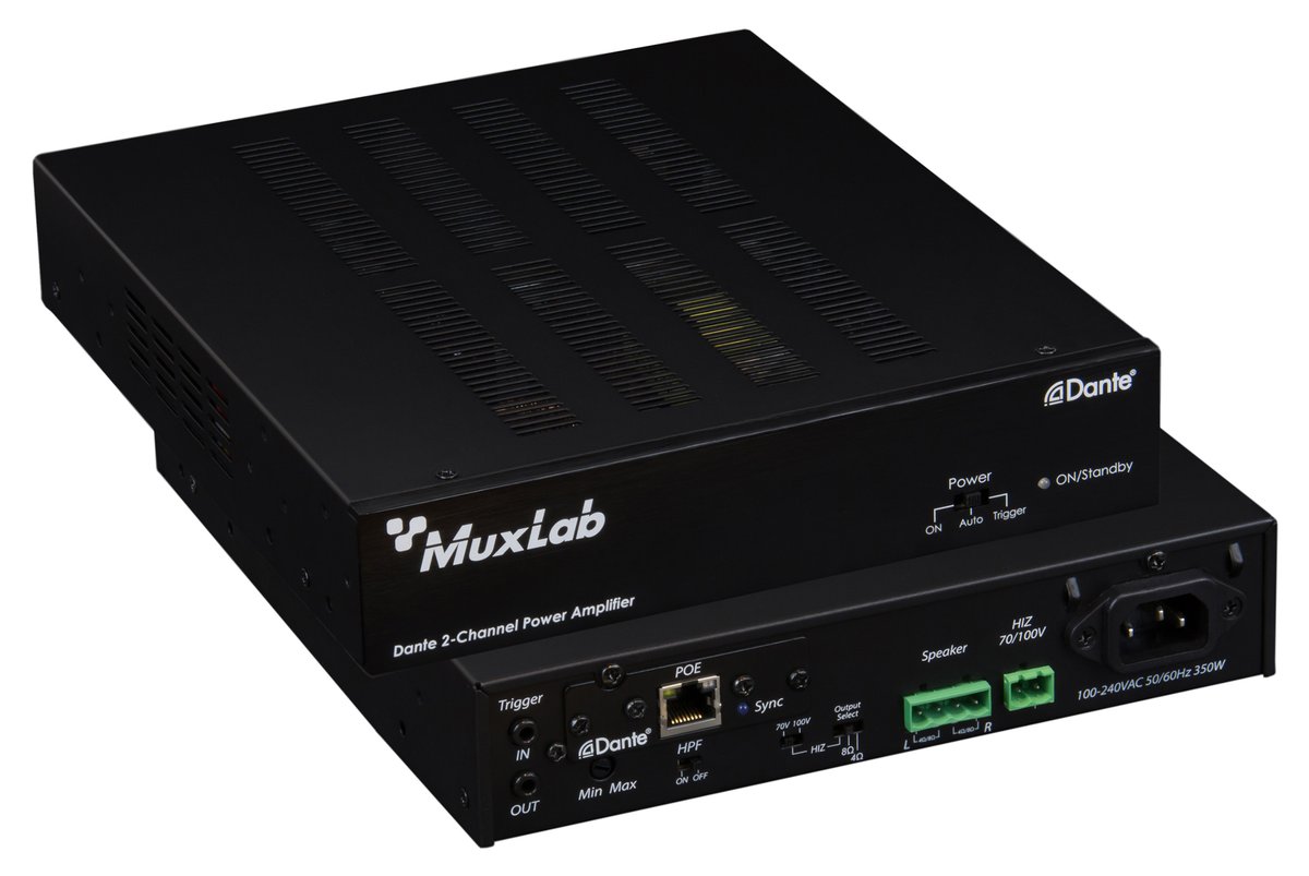 MuxLab 500553 Dante 2-Channel Power Amplifier 240W