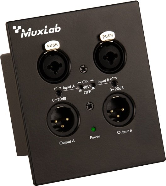 MuxLab 500558 Dante 2-Channel XLR Wall-Plate product image