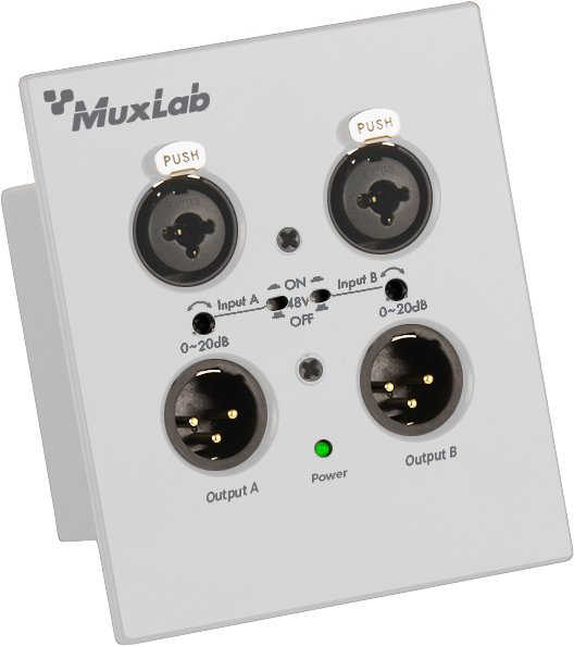 MuxLab 500558 Dante 2-Channel XLR Wall-Plate - view 2