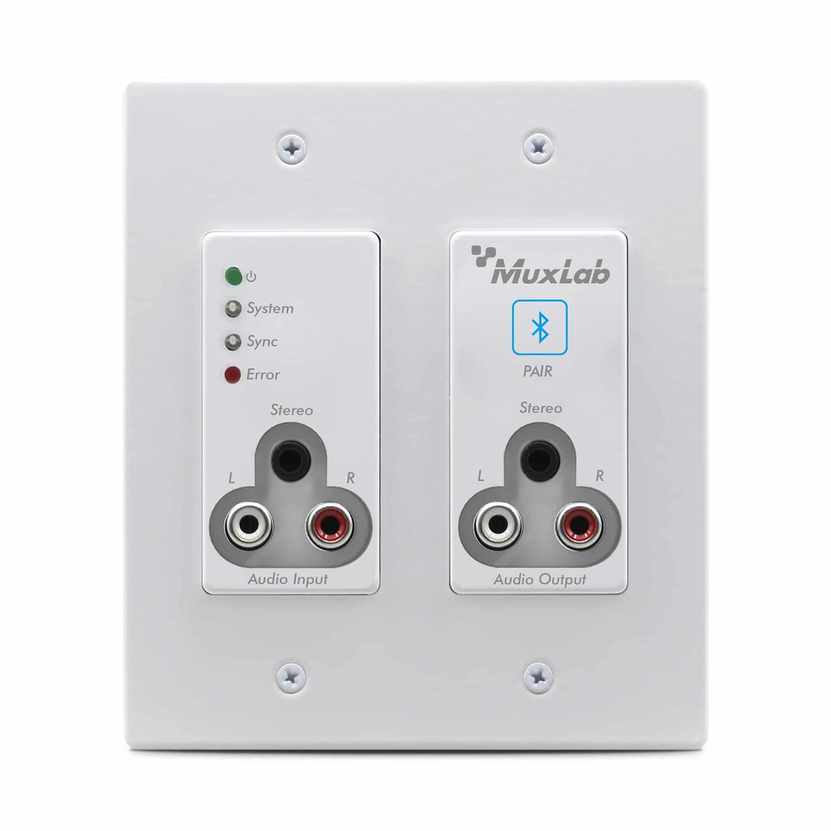MuxLab 500559 Bluetooth and RCA/3.5mm Audio to Dante, White
