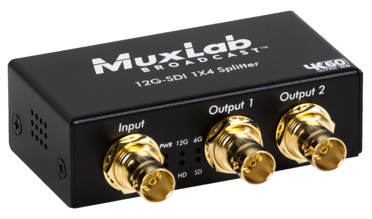 MuxLab 500727 12G-SDI 1X4 Splitter, 4K/60 - view 2