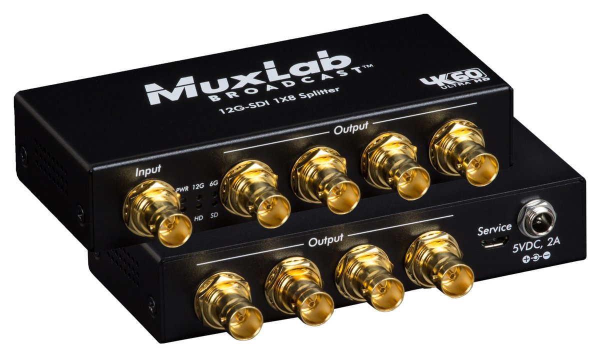 500728 12G-SDI 1X8 Splitter, 4K/60