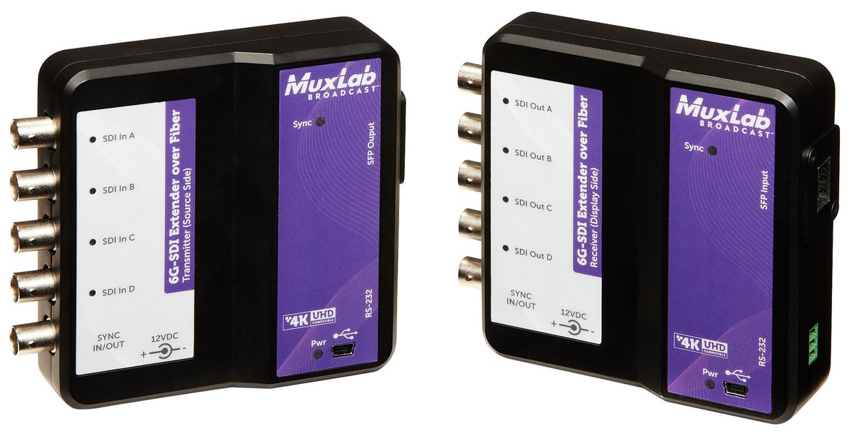 MuxLab 500732 6G-SDI Extender over Fiber Optic - view 2