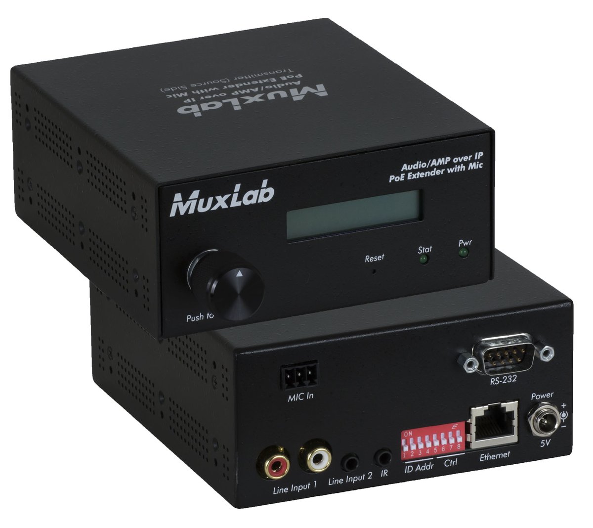 MuxLab 500755 AUDIO / RS232 over IP PoE Transceiver - view 3