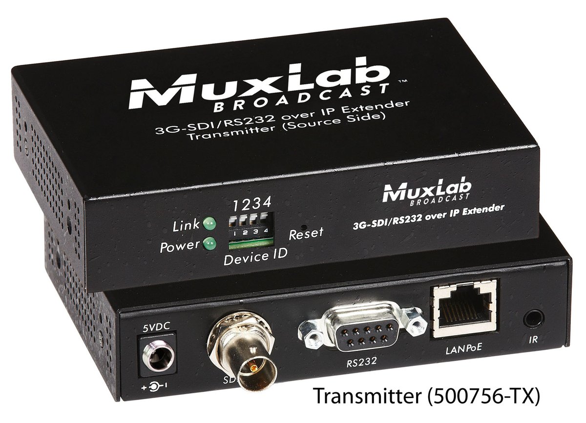 MuxLab 500756 3G-SDI /RS232 over IP Receiver with PoE - view 2