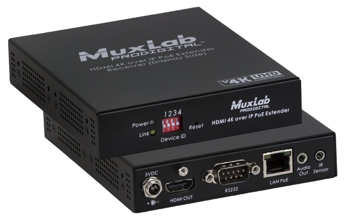 MuxLab 500759 HDMI 4K over IP PoE Receiver product image
