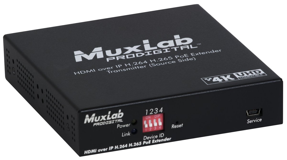 MuxLab 500763 HDMI over IP H.264/H.265 PoE Transmitter, 4K/30 - view 2