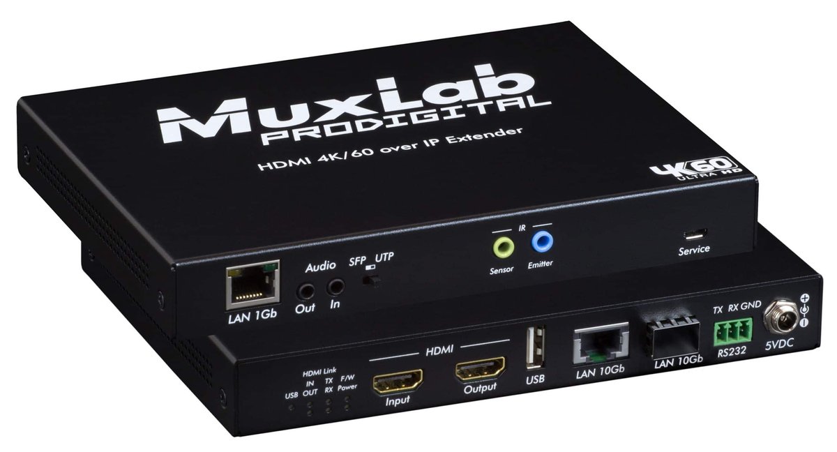 MuxLab 500766 HDMI 4K/60 KVM over IP Transceiver 10Gb, UTP