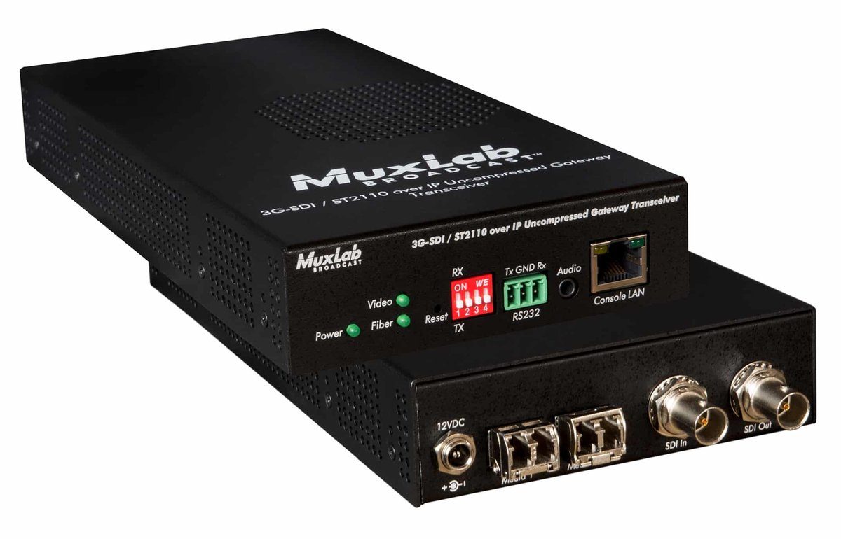 MuxLab 500767 3G-SDI/ST2110 over IP Gateway Tranceiver, MM