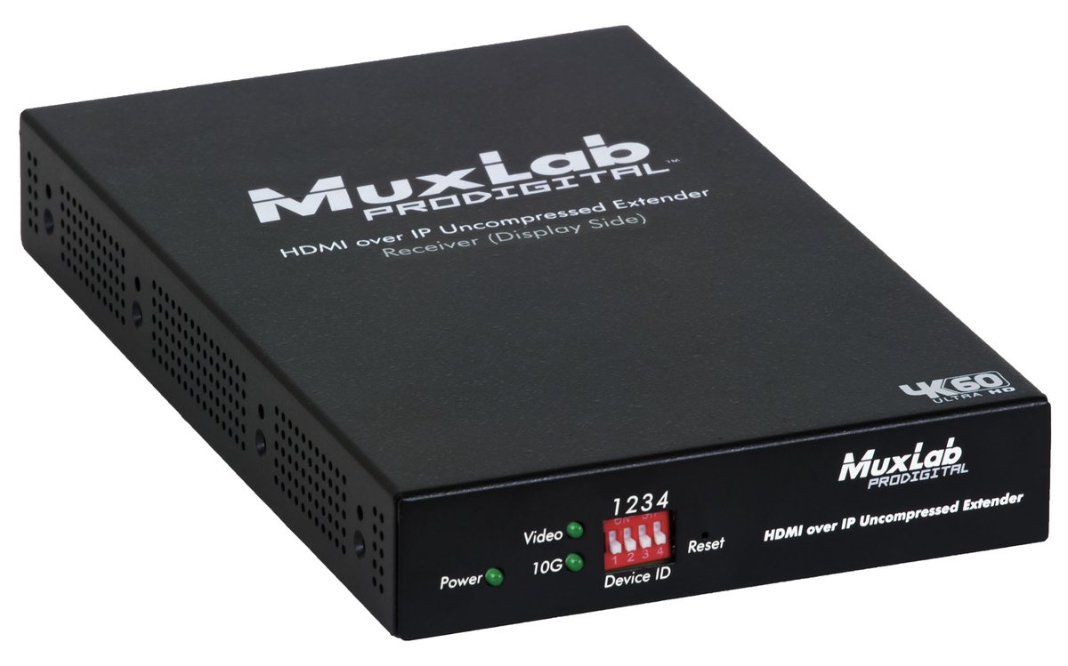 MuxLab 500768 HDMI over IP Uncompressed Receiver, 4K/60 - view 2
