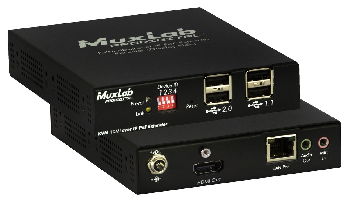 MuxLab 500770 KVM HDMI over IP PoE Receiver - view 3