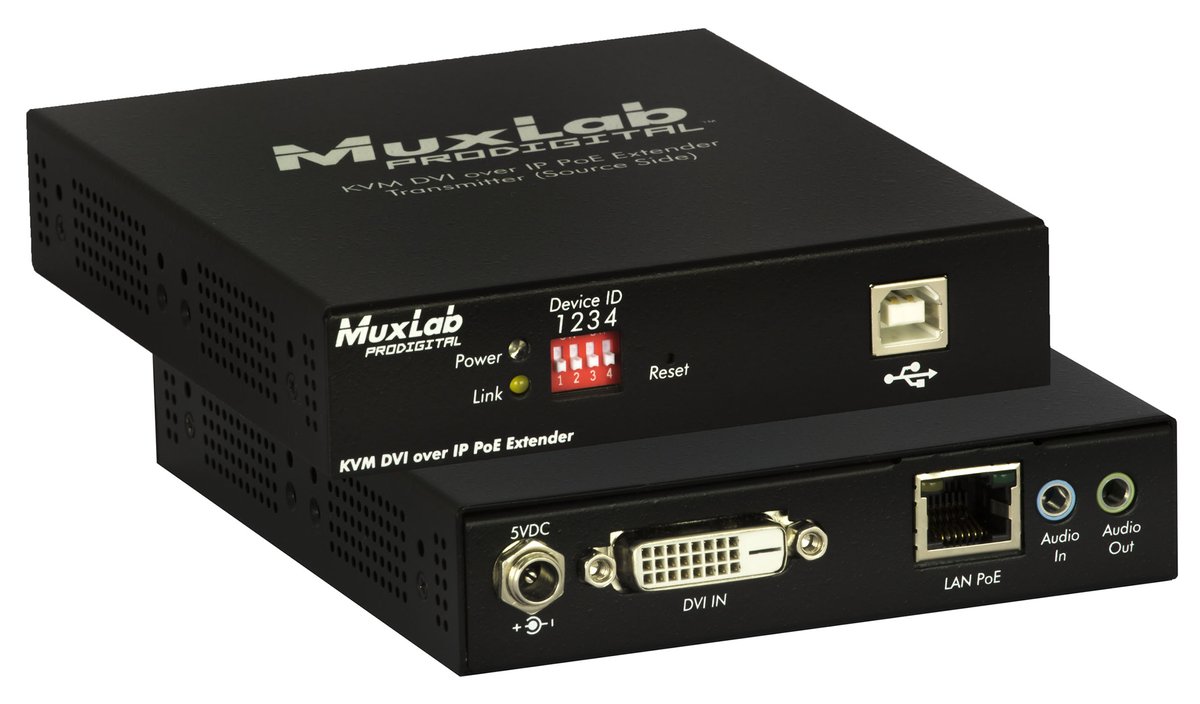 MuxLab 500771 KVM DVI over IP PoE Extender RX - view 2