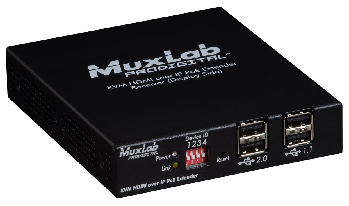 MuxLab 500772 KVM HDMI over IP PoE Receiver, UHD-4K - view 2