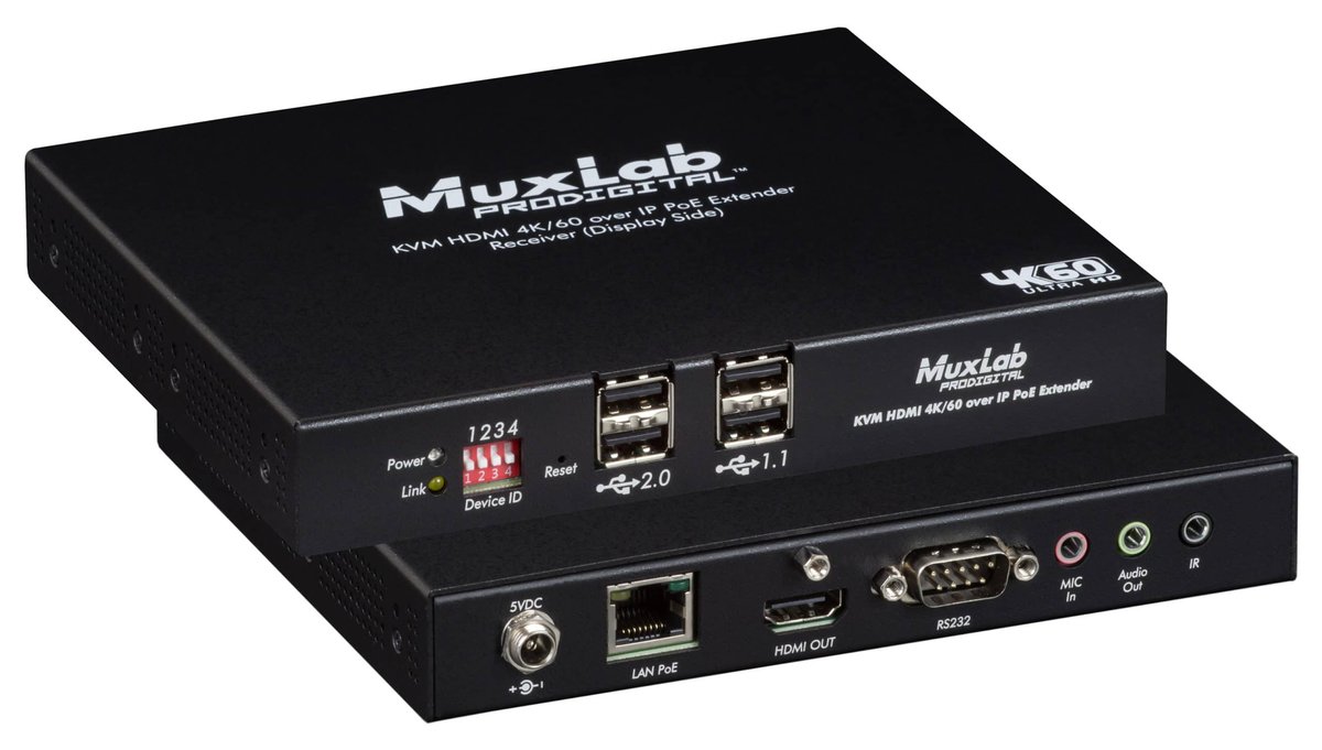 500800 KVM HDMI over IP PoE Receiver, 4K/60