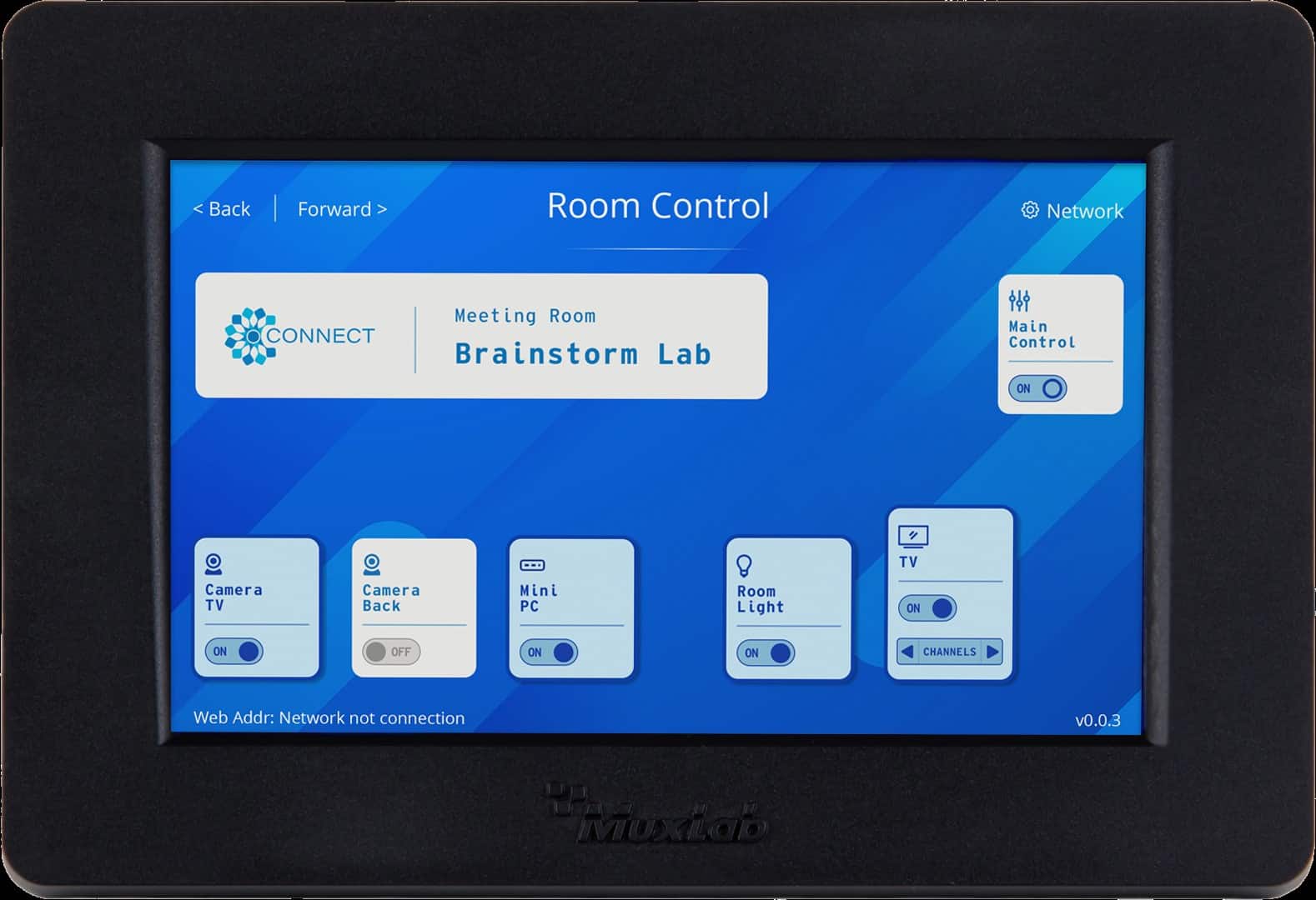 MuxLab 500817 Touch Control Panel 5 inch, PoE