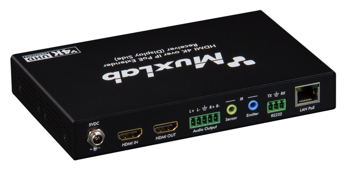 MuxLab 500850 KVM HDMI over IP PoE Receiver Deluxe,4K/30 - view 5