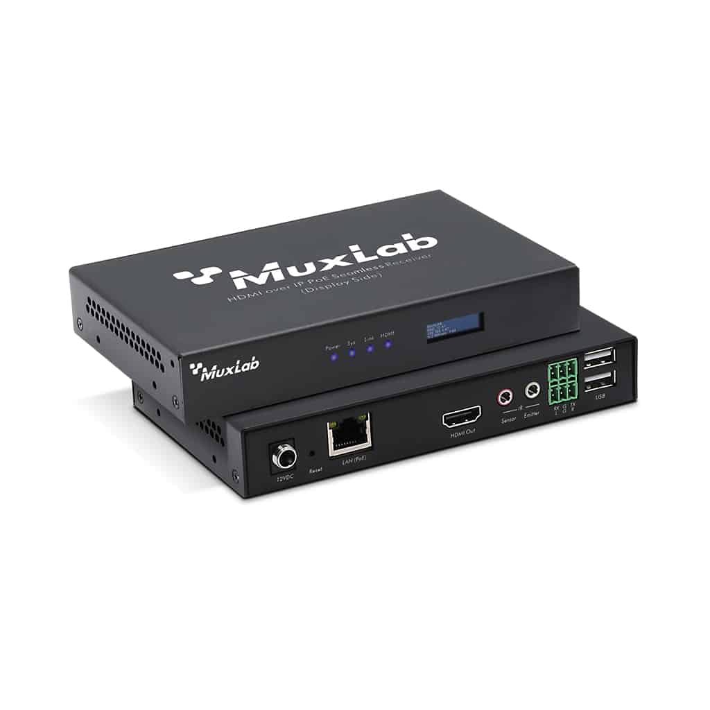 MuxLab 500864 HDMI over IP PoE Seamless Receiver, 1080P product image