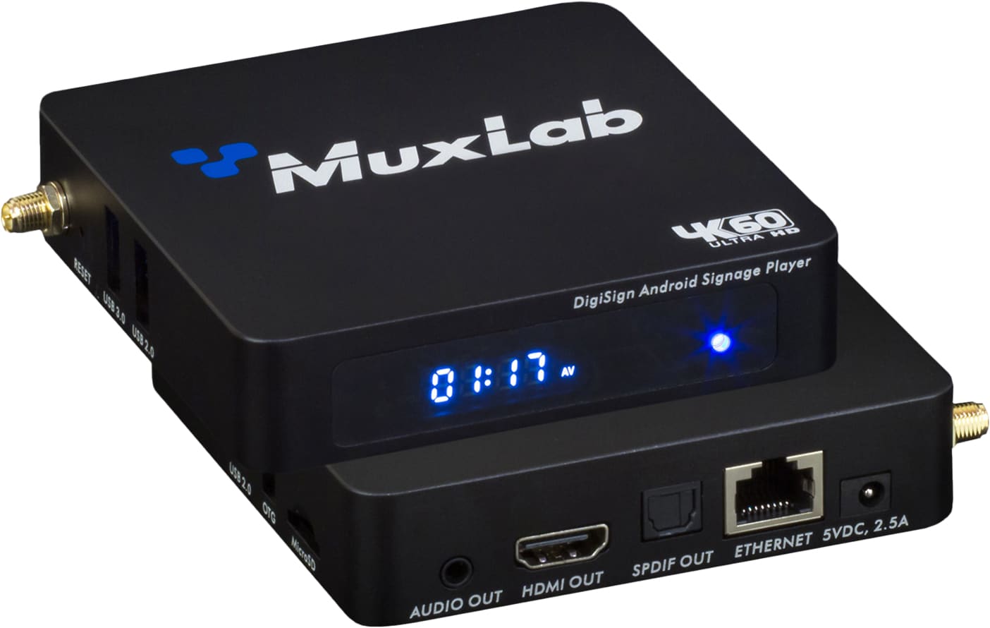 MuxLab 500890 HDMI over IP Receiver with Signage Player - view 2