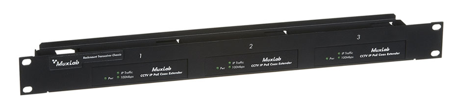 MuxLab 500905 3 Port Rackmount Transceiver Chassis