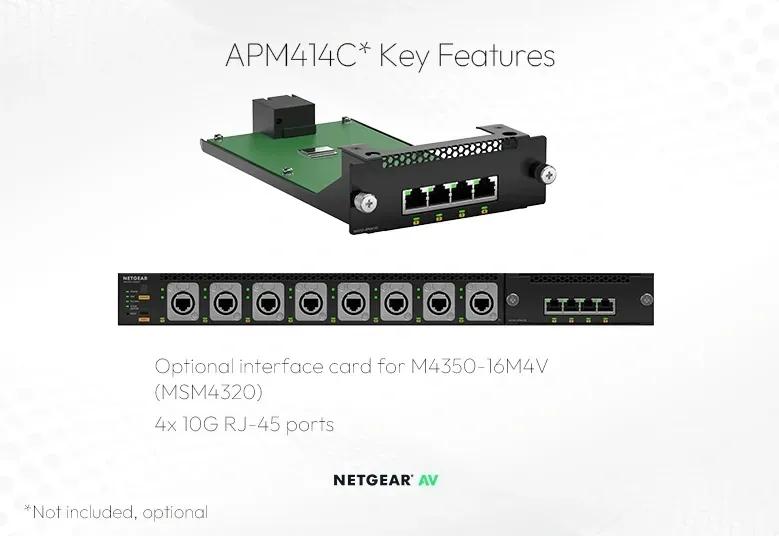 NETGEAR APM414C 4-Port 10G RJ-45 Interface Card for M4350-16M4V