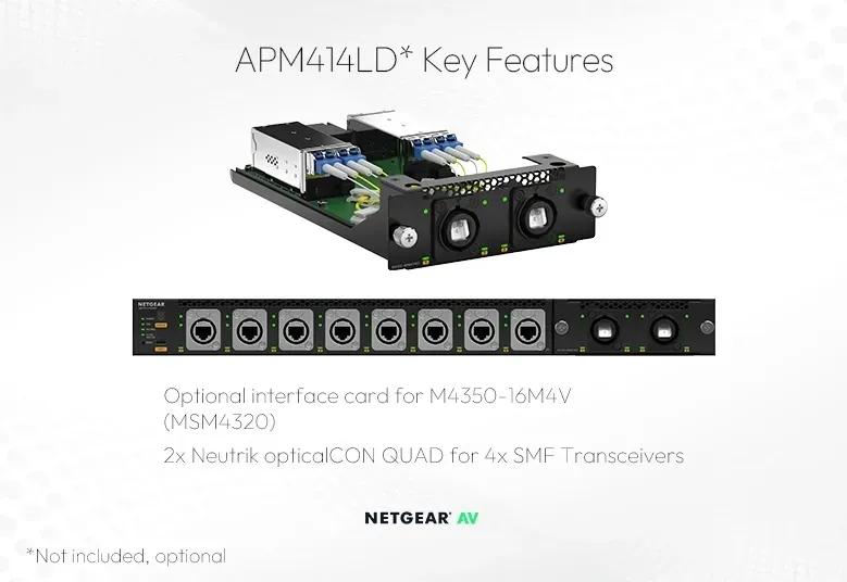 NETGEAR APM414LD Single-Mode Fiber Interface Card for M4350-16M4V